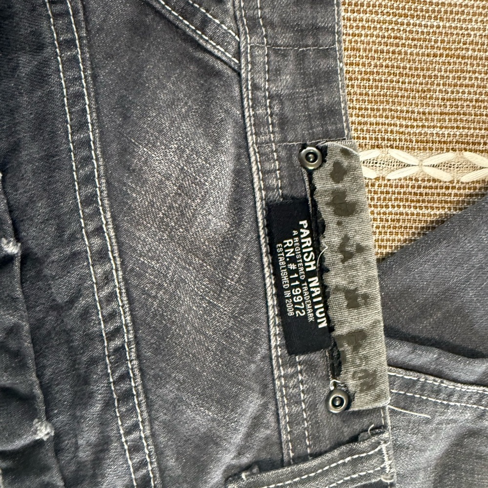 Parish Nation Men's Black Bootcut Jeans 42x34 - Picture 7 of 7